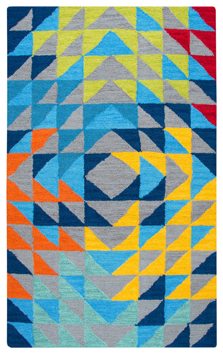 Rizzy Home Play Day PD588A Gray Triangle Geo Area Rug
