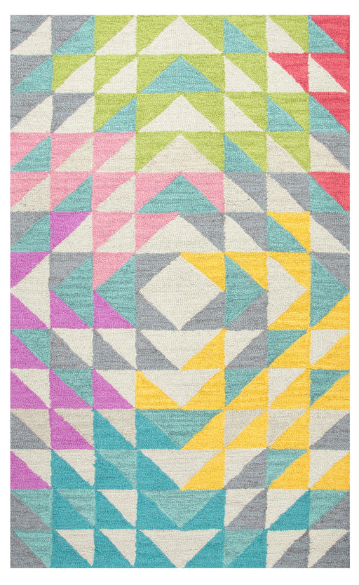 Rizzy Home Play Day PD589A Multi-Colored Triangle Geo Area Rug