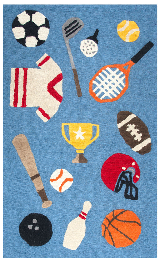 Rizzy Home Play Day PD596A Blue Sports Area Rug