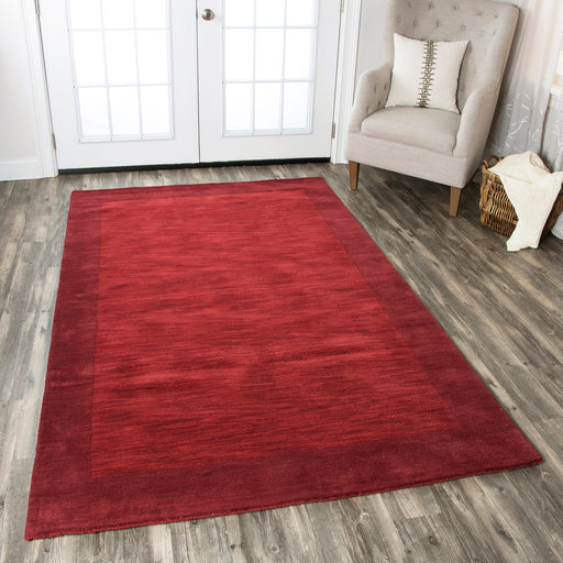 Rizzy Home Platoon PL0866 Red Boarder Area Rug