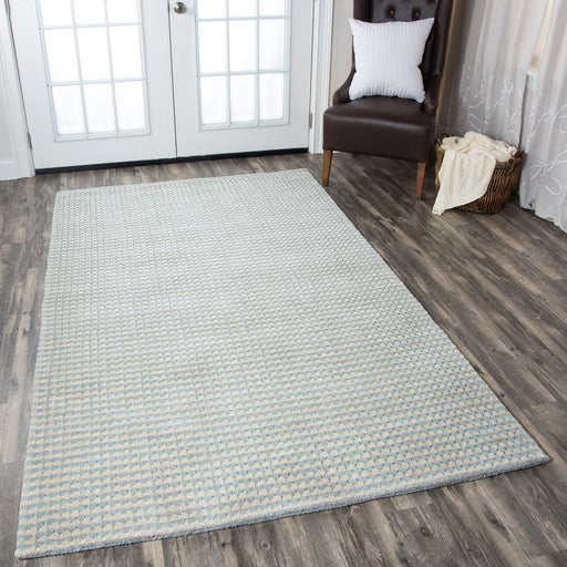 Rizzy Home Platoon PL1333 Blue/Gray Checker Area Rug