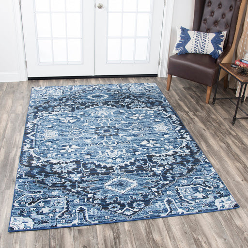 Rizzy Home Panache PN6962 Light Blue Central Medallion Area Rug