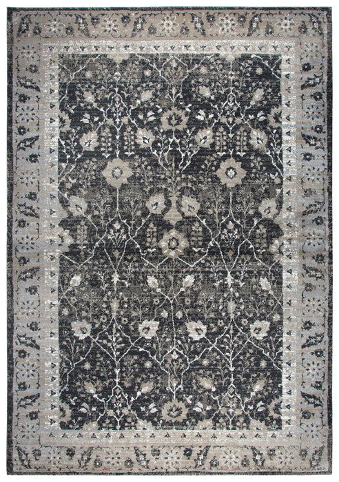 Rizzy Home Panache PN6966 Black Motif Distress Area Rug