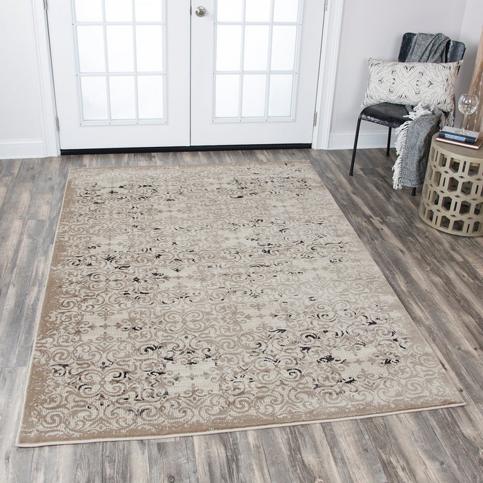 Rizzy Home Panache PN6970 Beige Medallion Area Rug