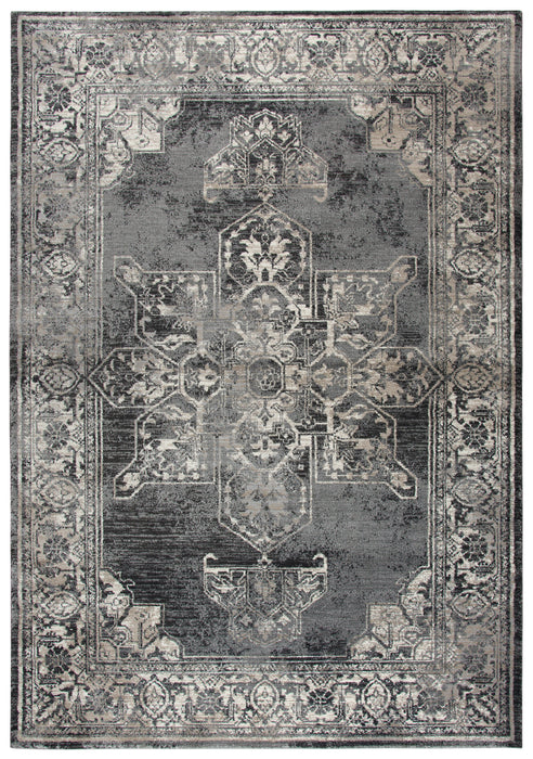 Rizzy Home Panache PN6972 Gray Central Medallion Distress Area Rug