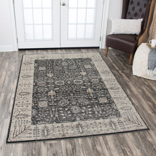 Rizzy Home Panache PN6975 Gray Motif Distress Area Rug