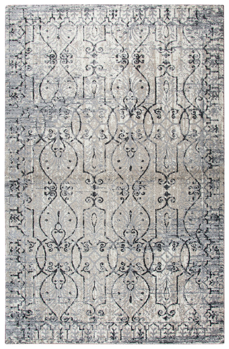 Rizzy Home Panache PN6982 Taupe Scroll Work Distress Area Rug