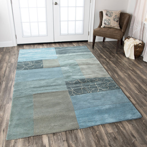 Rizzy Home Pandora PR0214 Blue Block Area Rug