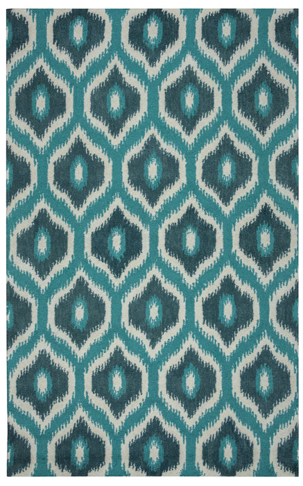 Rizzy Home Rockport RP8737 Blue/Teal/Dark Teal Trellis Area Rug