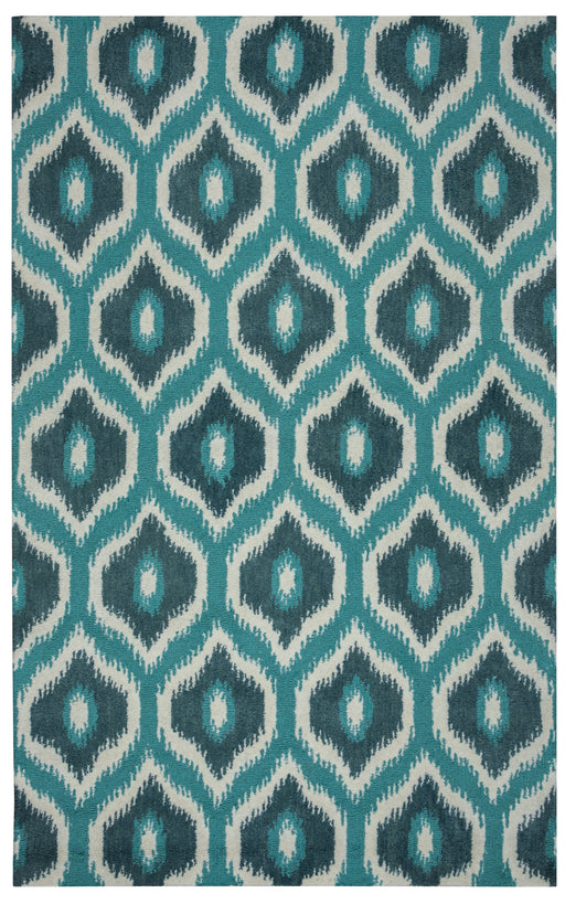 Rizzy Home Rockport RP8737 Blue/Teal/Dark Teal Trellis Area Rug