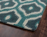 Rizzy Home Rockport RP8737 Blue/Teal/Dark Teal Trellis Area Rug
