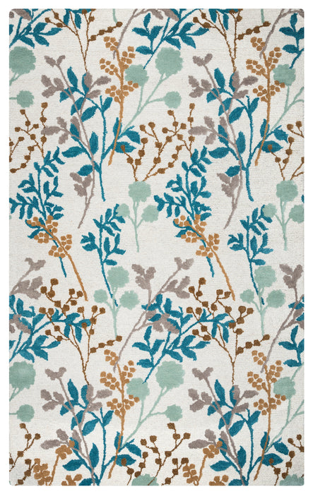 Rizzy Home Rockport RP8754 Off White Floral/Trellis Area Rug