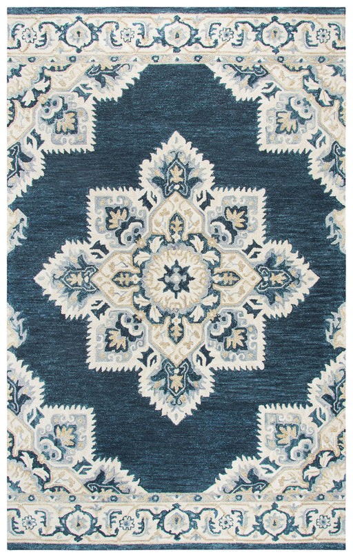 Rizzy Home Resonant RS070B Dark Blue Central Medallion Area Rug