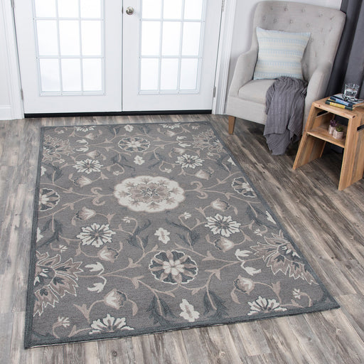 Rizzy Home Resonant RS914A Dark Taupe Floral Area Rug