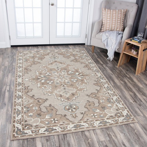 Rizzy Home Resonant RS931A Tan Central Medallion Area Rug