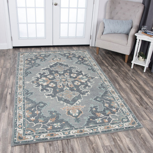 Rizzy Home Resonant RS933A Gray Central Medallion Area Rug