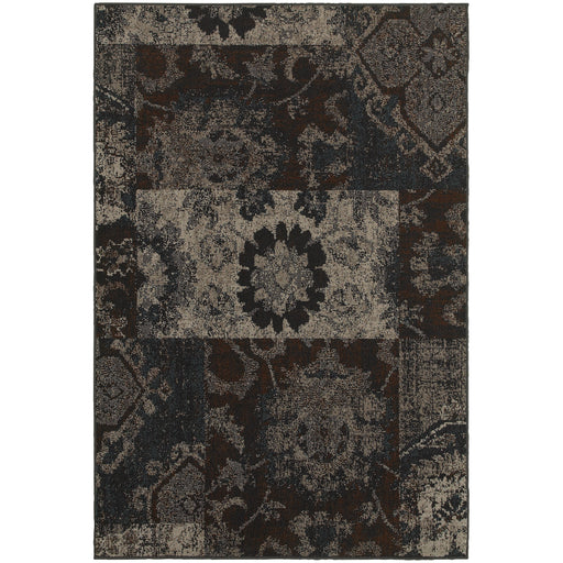 Oriental Weavers Revival Charcoal/Teal Geometric 4712C Area Rug