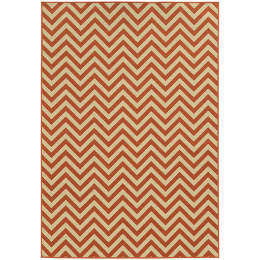 Oriental Weavers Riviera Orange/Ivory Geometric 4593P Area Rug