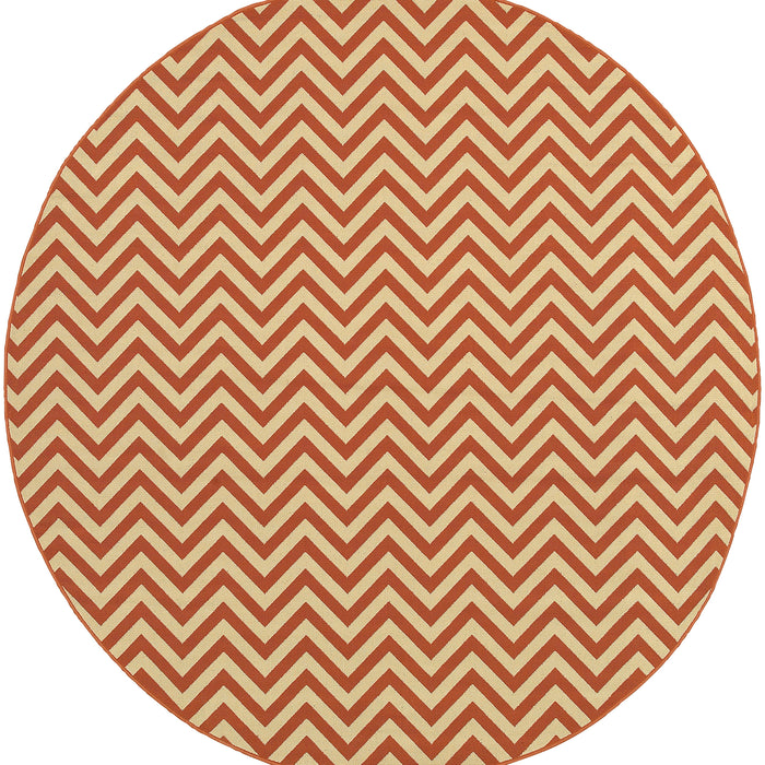 Oriental Weavers Riviera Orange/Ivory Geometric 4593P Area Rug