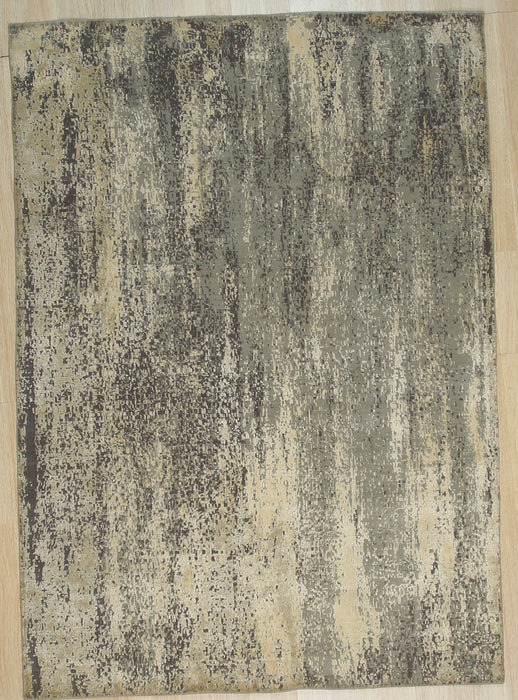 EORC Gray Hand Crafted Wool & Viscose Hand Crafted Rug