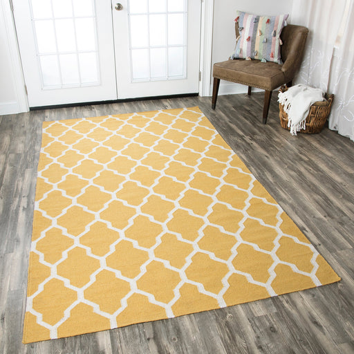 Rizzy Home Swing SG2417 Yellow/Gold Trellis Area Rug