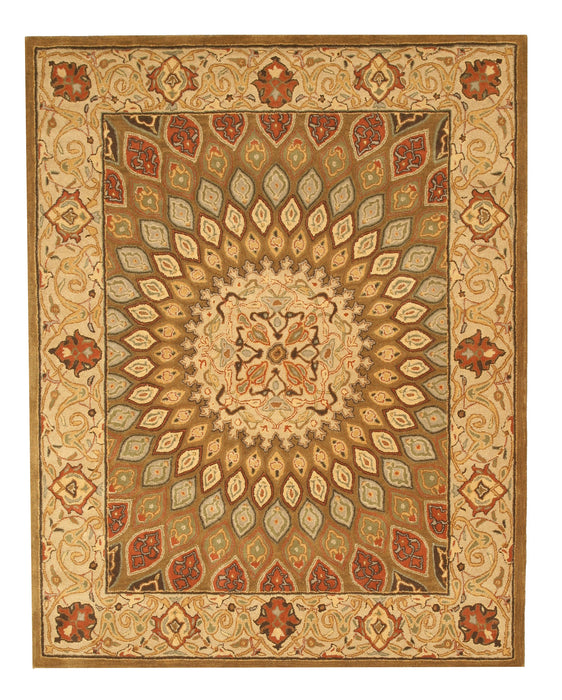 EORC Hand-tufted Wool Brown Traditional Oriental Gombad Rug