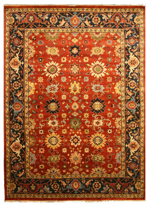 EORC Hand-knotted Wool Rust Traditional Oriental Super Mahal Rug