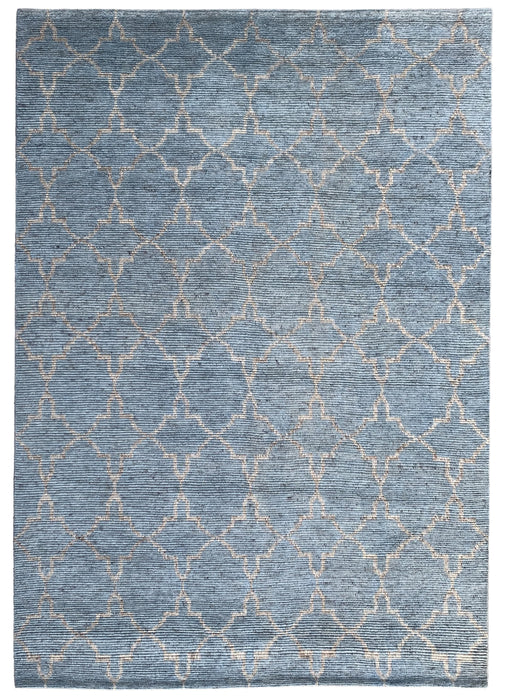 EORC Blue Hand Knotted Wool Gabbeh Rug
