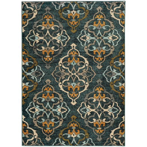 Oriental Weavers Sedona Blue/Gold Floral 6368B Area Rug