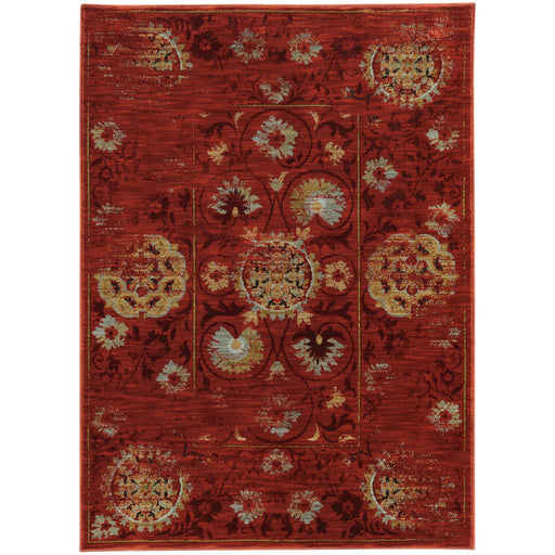 Oriental Weavers Sedona Red/Gold Oriental 6386E Area Rug