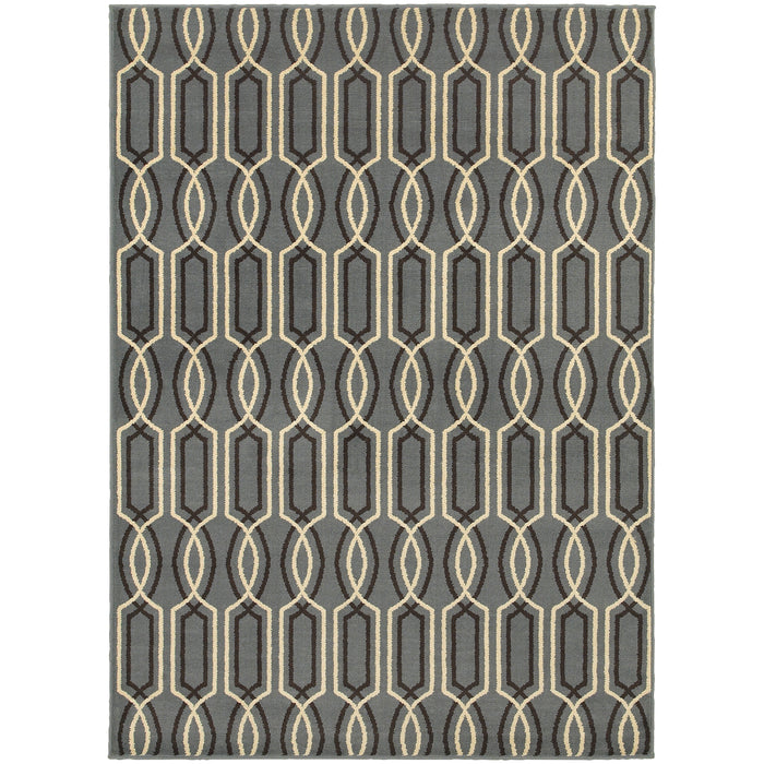 Oriental Weavers Stratton Blue/Ivory Geometric 6019A Area Rug
