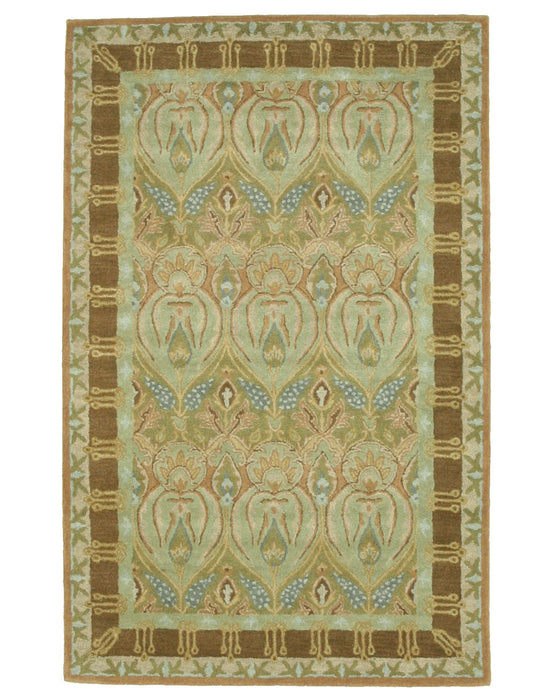 EORC Green Hand-Tufted Wool Weave Rug