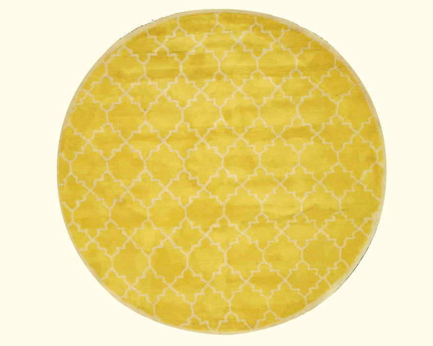 EORC Hand-tufted Wool Yellow Transitional Moroccan Moroccan Rug