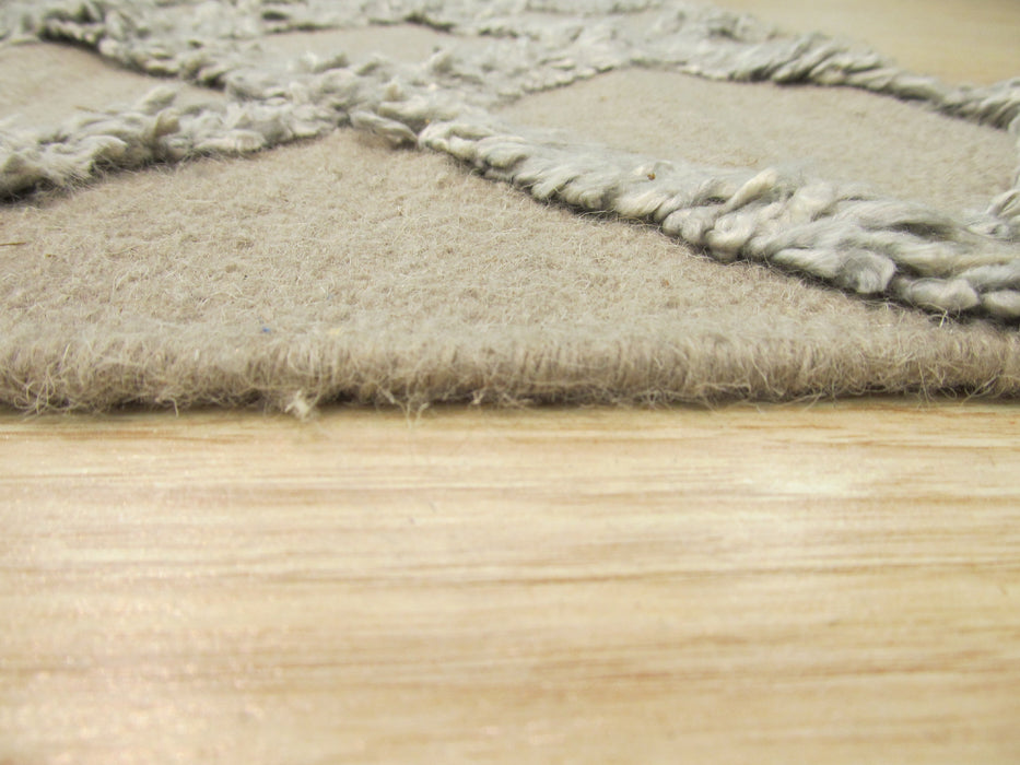 EORC Handwoven Wool & Viscose Camel Transitional Trellis Marakesh Trellis Rug