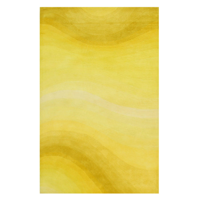 EORC Yellow Hand-Tufted Wool Desertland Rug  Round