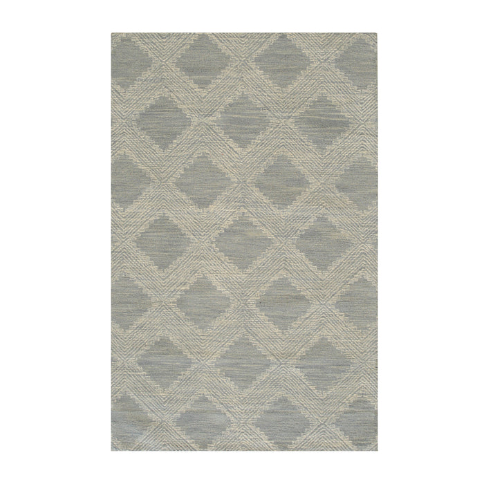 EORC Light Blue Hand-Tufted Wool Weave Rug