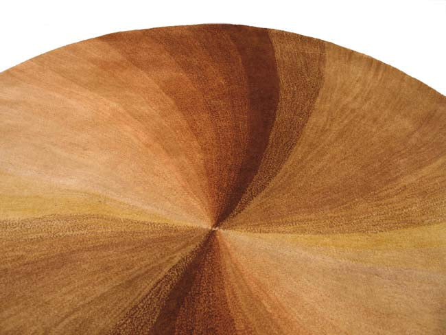 EORC Hand-tufted Wool Brown Contemporary Abstract Swirl Rug