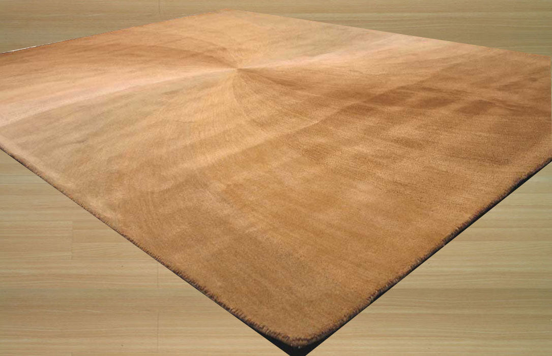 EORC Hand-tufted Wool Gold Contemporary Abstract Swirl Rug