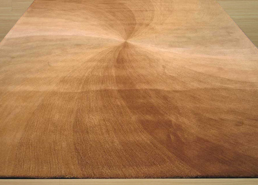 EORC Hand-tufted Wool Gold Contemporary Abstract Swirl Rug