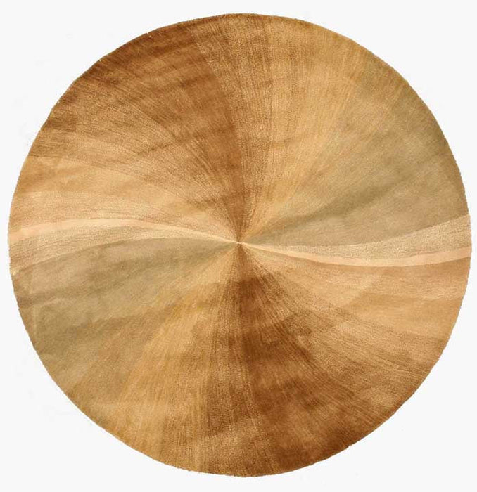 EORC Hand-tufted Wool Gold Contemporary Abstract Swirl Rug