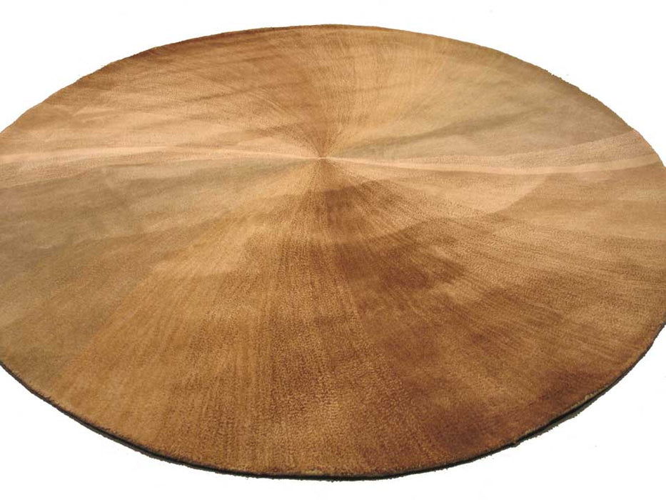 EORC Hand-tufted Wool Gold Contemporary Abstract Swirl Rug