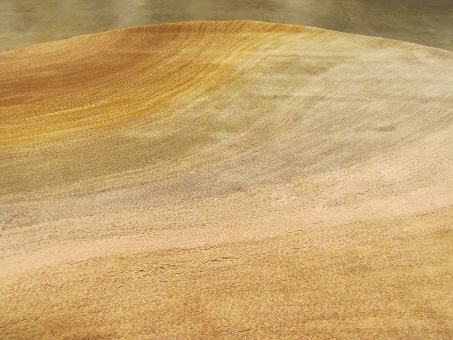 EORC Hand-tufted Wool Gold Contemporary Abstract Desertland Rug