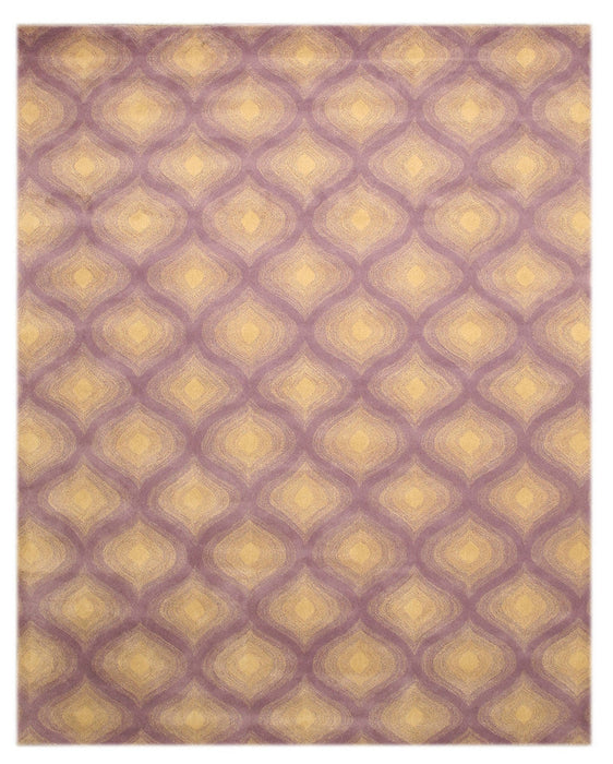 EORC Hand-tufted Wool Purple Contemporary Paris Rug