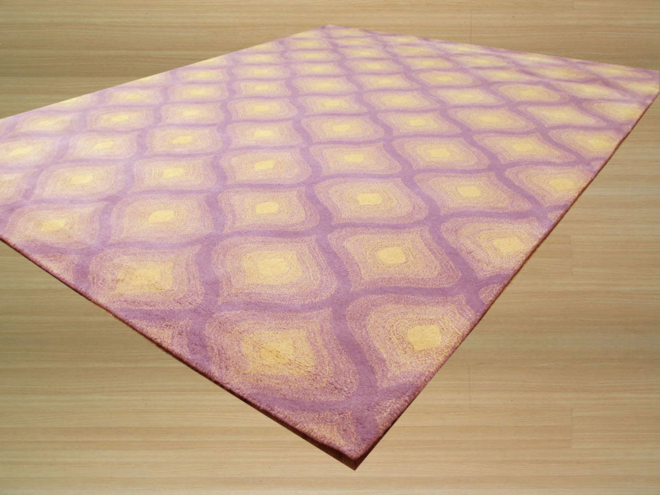 EORC Hand-tufted Wool Purple Contemporary Paris Rug