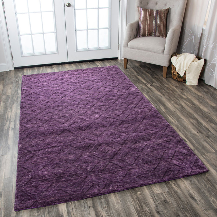 Rizzy Home Technique TC8267 Purple Solid Area Rug