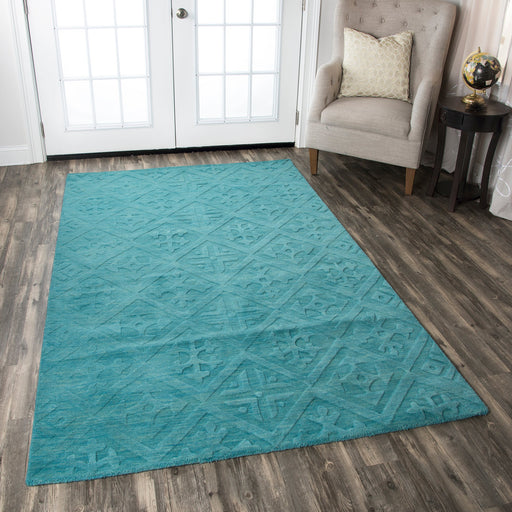 Rizzy Home Technique TC8272 Blue/Aqua Solid Area Rug