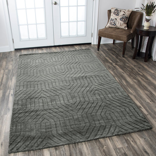 Rizzy Home Technique TC8574 Gray/Charcoal Solid Area Rug