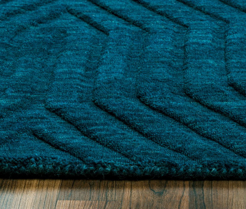 Rizzy Home Technique TC8576 Navy Solid Area Rug