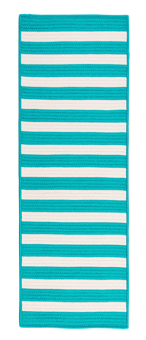 Colonial Mills Stripe It TR49 Turquoise Indoor/Outdoor Area Rug
