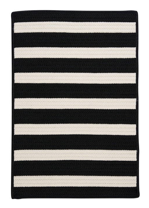 Colonial Mills Stripe It TR89 Black White Indoor/Outdoor Area Rug